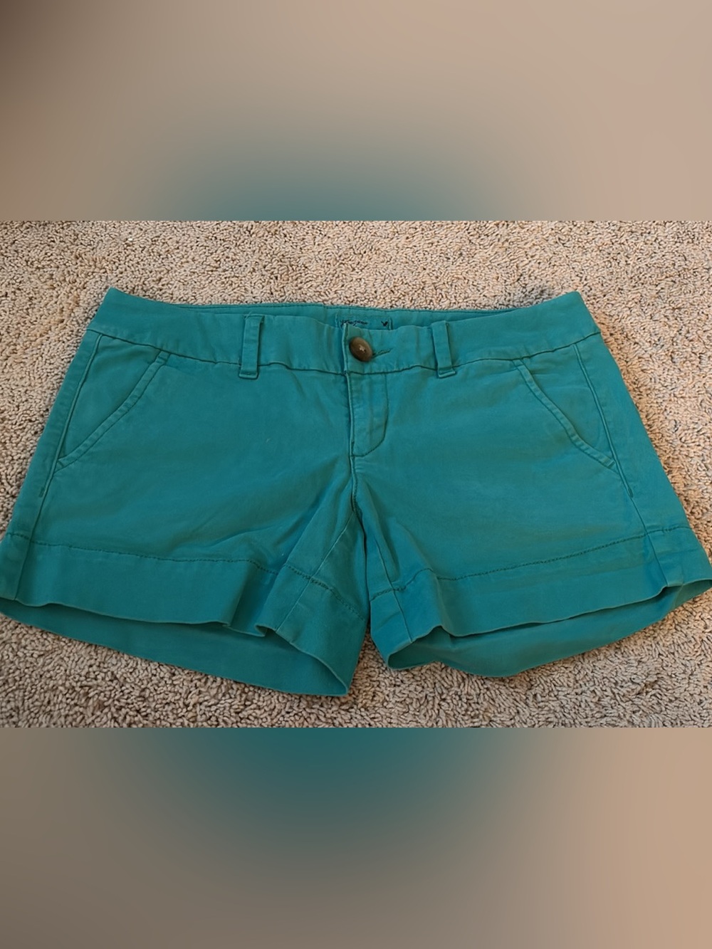 American Eagle Outfitters Teal Cotton Bermuda Shorts